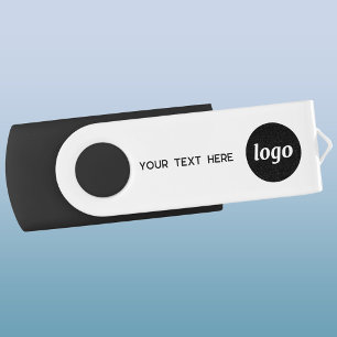 Simple Logo Text Business Branding Promotional USB Flash Drive