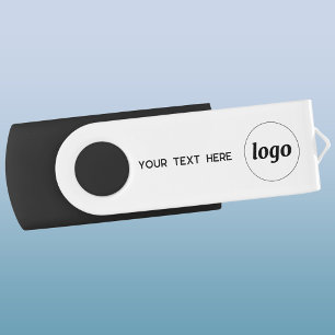 Simple Logo Text Business Branding Promotional USB Flash Drive