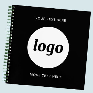 Simple Logo Text Business Promotional Black Notebook