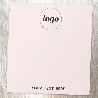 Simple Logo Text Business Promotional Blush Pink Notepad