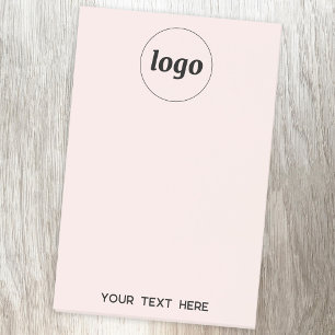 Simple Logo Text Business Promotional Blush Pink Post-it Notes