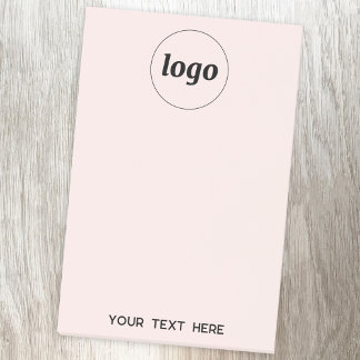 Simple Logo Text Business Promotional Blush Pink Post-it Notes