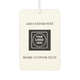 Simple Logo Text Business Promotional Branding Car Air Freshener