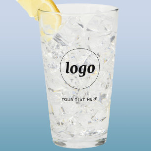 Simple Logo Text Business Promotional Branding Glass