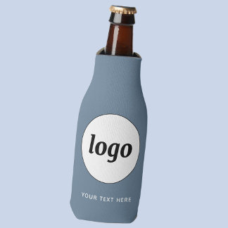 Simple Logo Text Business Promotional Dusty Blue Bottle Cooler