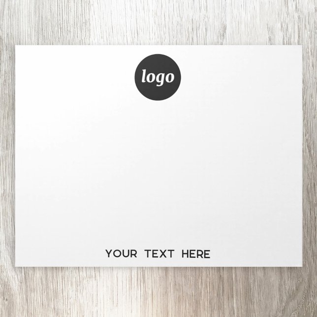 Simple Logo Text Business Promotional Notepad (Simple logo with custom text business branding promotional notepad)
