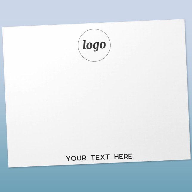 Simple Logo Text Business Promotional Notepad (Simple logo with custom text business branding promotional notepad for employees, staff, clients)