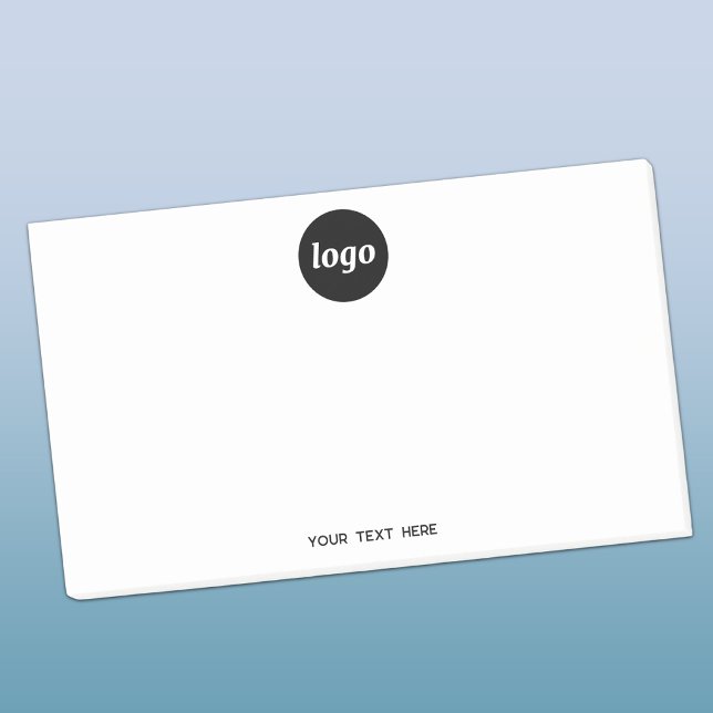 Simple Logo Text Business Promotional Post-it Notes (Simple logo with custom text business branding promotional sticky Post-It notes)
