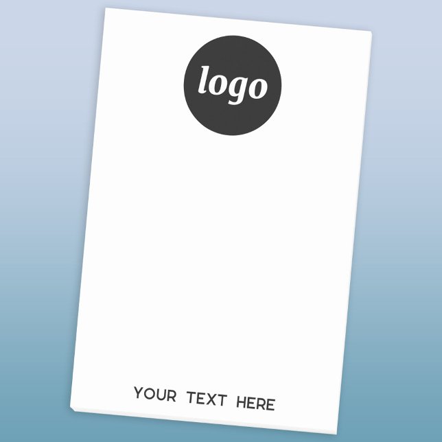 Simple Logo Text Business Promotional Post-it Notes (Logo with custom text business promotional Post-It sticky notes)