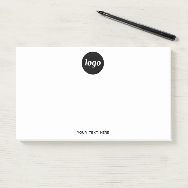 Simple Logo Text Business Promotional Post-it Notes (Simple logo with custom text business branding promotional sticky Post-It notes)