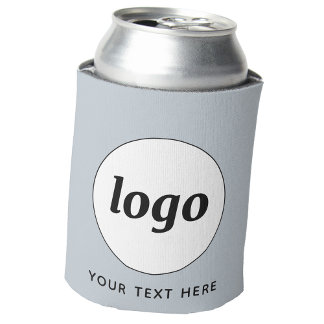 Simple Logo Text Business Promotional Powder Blue Can Cooler