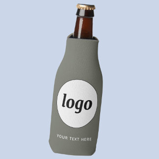 Simple Logo Text Business Promotional Sage Green Bottle Cooler