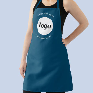 Simple Logo Text Business Promotional Teal Green Apron