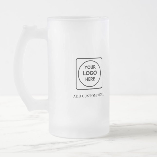 Simple Logo Text Frosted Business Promo mug (Left)