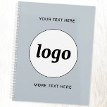 Simple Logo Text Powder Blue Planner<br><div class="desc">Simple logo and custom text design to foster brand loyalty and promote your small business. Replace the logo with your own, and change or delete the top and lower text on the front to customise. Perfect for using in your business, for promotional purposes and to give to employees, customers and...</div>