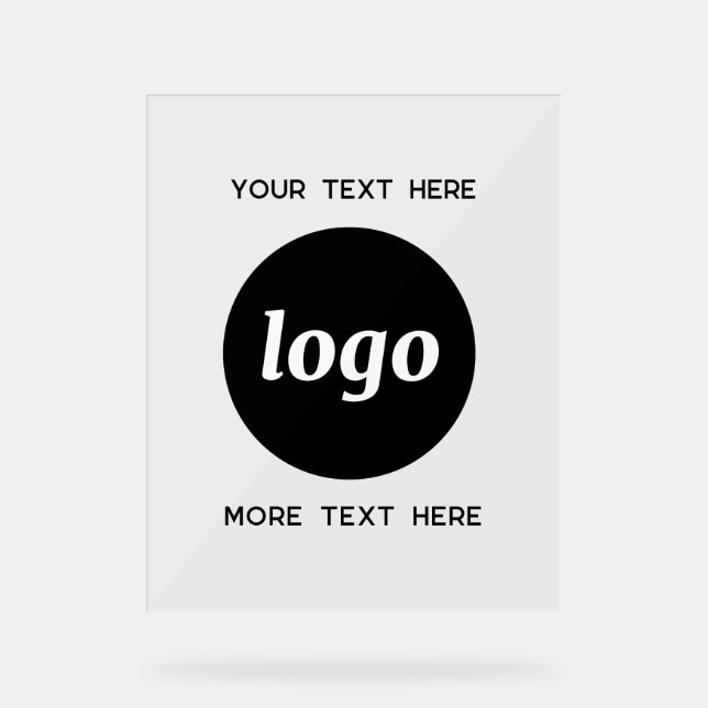 Simple Logo Text Promotional Business Acrylic Sign (Front)