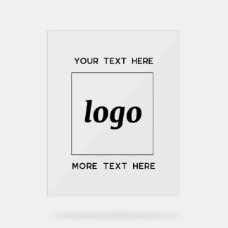 Simple Logo Text Promotional Business Acrylic Sign