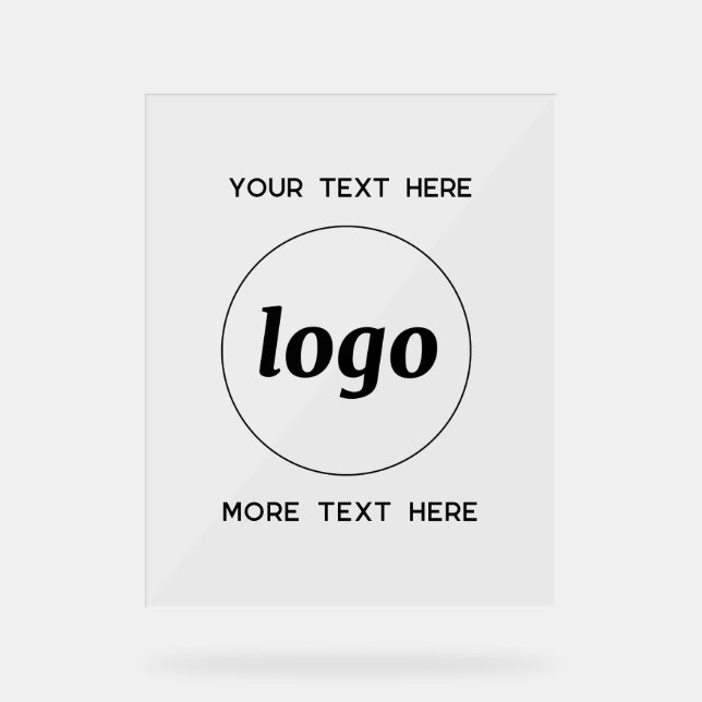 Simple Logo Text Promotional Business Acrylic Sign (Front)