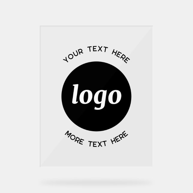 Simple Logo Text Promotional Business Acrylic Sign (Front)