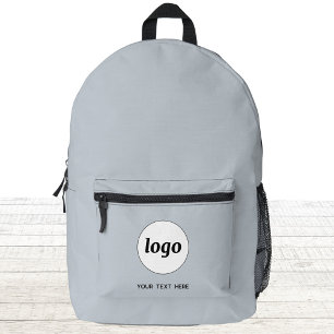 Simple Logo Text Promotional Business Blue Printed Backpack