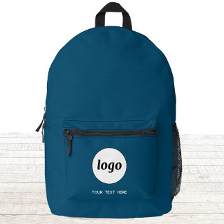 Simple Logo Text Promotional Business Teal Green Printed Backpack