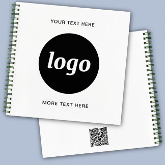 Simple Logo Text QR Code Business Promotional Notebook