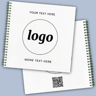 Simple Logo Text QR Code Business Promotional Notebook