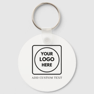 Simple Logo Text White Business Promo Keychains