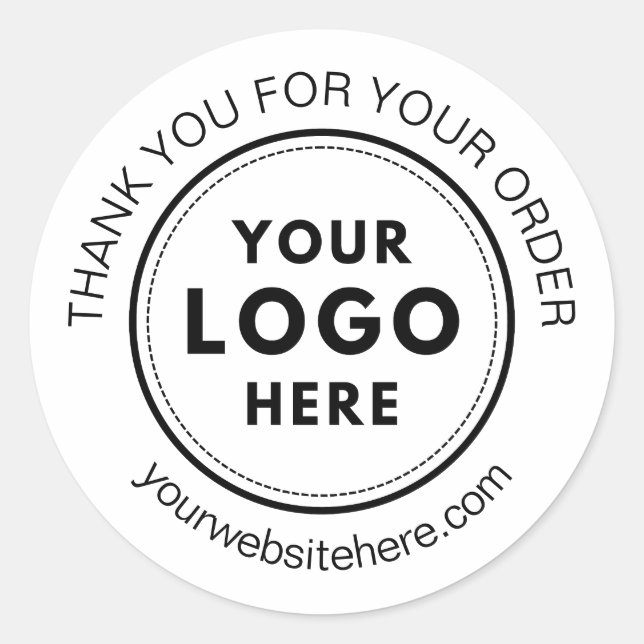 Simple Logo Thank you for your order Classic Round Sticker (Front)