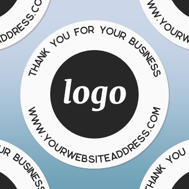 Simple Logo With Business Thank You (Logo with text business promotional labels)