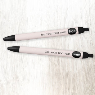 Simple Logo With Text Blush Pink Business Black Ink Pen