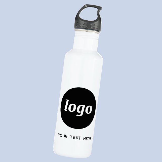 Simple Logo With Text Business 710 Ml Water Bottle (Simple logo with custom text promotional business branding water bottle)