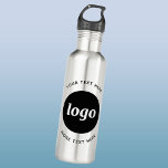 Simple Logo With Text Business 710 Ml Water Bottle<br><div class="desc">Add your own logo and choice of text to this design.  Remove the top or lower text if you prefer.  Minimalist and professional to promote brand loyalty.  Great for employee branding,  or as a promotional product for your clients and customers.</div>
