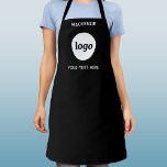 Simple Logo With Text Business Apron<br><div class="desc">Add your own logo and choice of text to this design. Remove the top or lower text if you prefer. Add a name, slogan, business name, website or phone number. Minimalist and professional. Great for employee branding, as a uniform in a cafe, bar or restaurant or as a promotional product...</div>