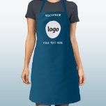 Simple Logo With Text Business Branding Teal Green Apron<br><div class="desc">Add your own logo and choice of text to this design.  Remove the top or lower text if you prefer.  Minimalist and professional.  Great for employee branding,  or as a promotional product for your clients and customers.</div>