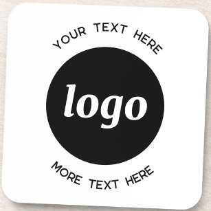 Simple Logo With Text Business Coaster