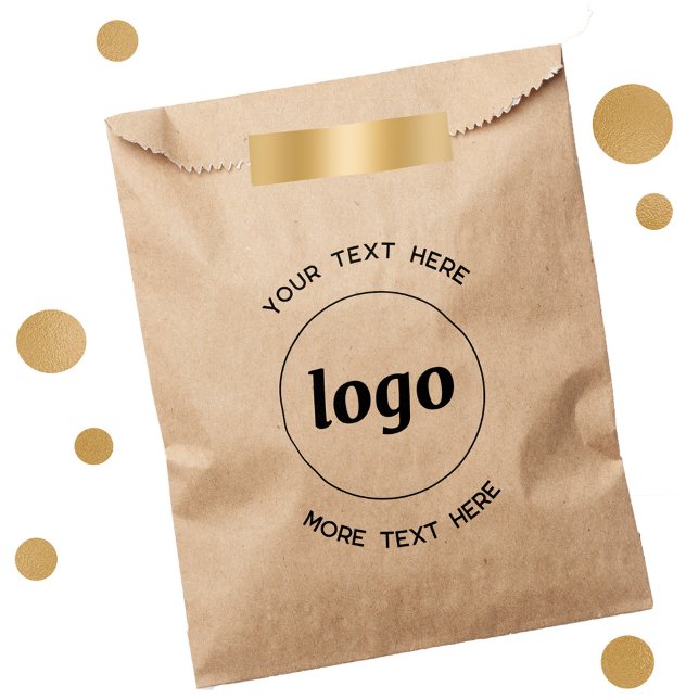 Simple Logo With Text Business Favour Bags (Logo and custom text business promotional paper bag)