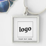 Simple Logo With Text Business Key Ring<br><div class="desc">Add your own logo and choice of text to this design.  Remove the text if you prefer.  Minimalist and professional.  Great for employee branding,  or as a promotional product for your clients and customers.</div>