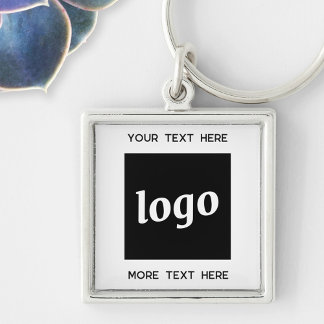 Simple Logo With Text Business Key Ring