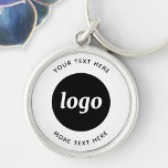 Simple Logo With Text Business Key Ring<br><div class="desc">Add your own logo and choice of text to this design.  Remove the top or lower text if you prefer.  Minimalist and professional.  Great for employee branding,  or as a promotional product for your clients and customers.</div>