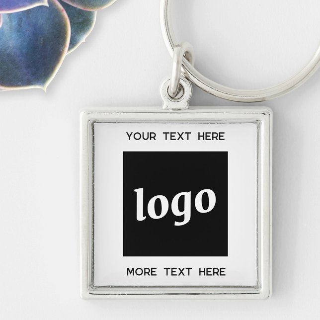 Simple Logo With Text Business Key Ring (Logo with custom text promotional business keychain)