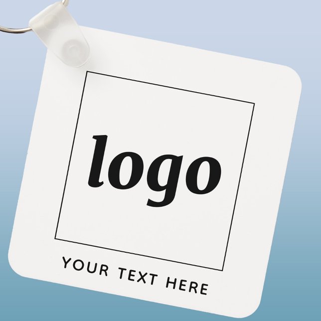 Simple Logo With Text Business Key Ring (Logo with text business promotional aluminium keyring keychain)