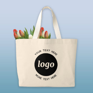 Simple Logo With Text Business Large Tote Bag