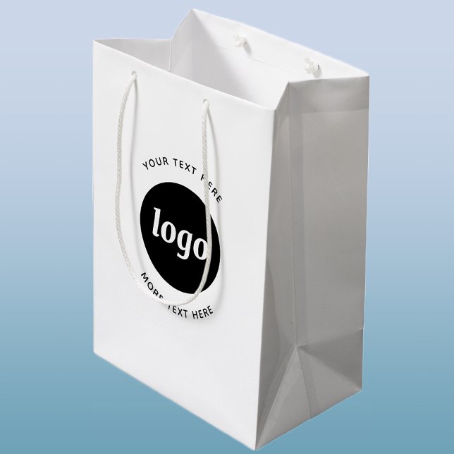 Simple Logo With Text Business Medium Gift Bag (Logo with text business promotional gift or packaging bag)