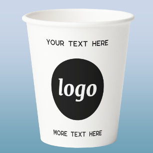 Simple Logo With Text Business Paper Cups