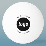 Simple Logo With Text Business Ping Pong Ball<br><div class="desc">Add your own logo and choice of text to this design.  Remove the top or lower text if you prefer.  Minimalist and professional.  Great for employee branding,  or as a promotional product for your clients and customers.</div>