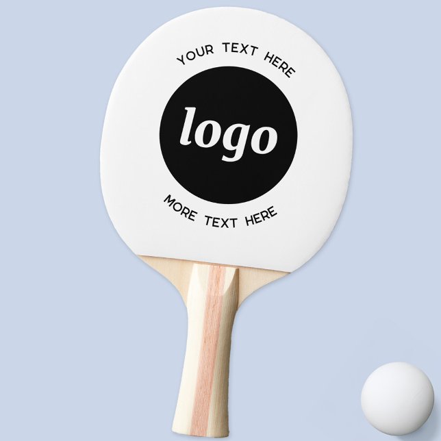 Simple Logo With Text Business Ping Pong Paddle (Simple logo with custom text business branding promotional ping pong paddle)