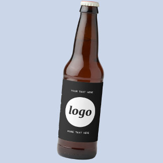 Simple Logo With Text Business Promotional Beer Bottle Label