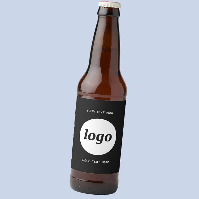 Simple Logo With Text Business Promotional Beer Bottle Label (Simple logo with custom text promotional business branding bottle label)