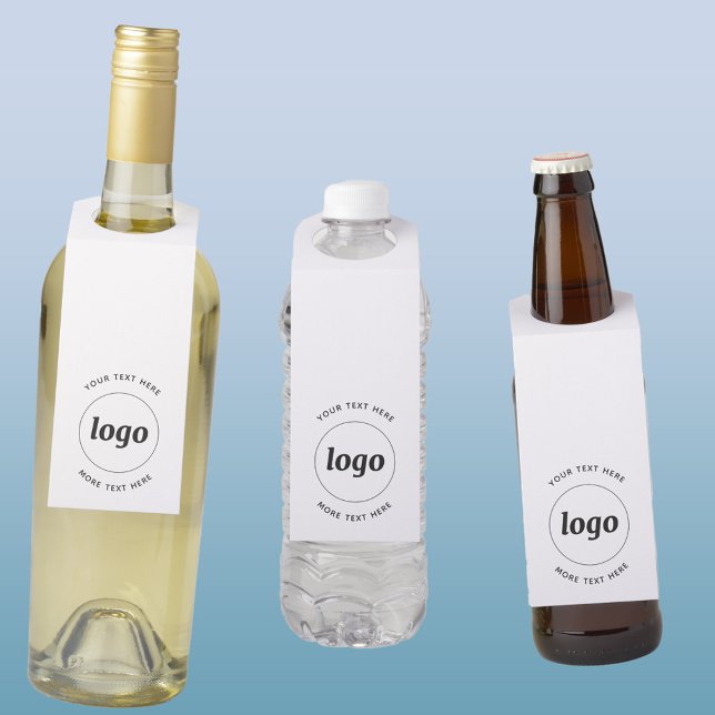 Simple Logo with Text Business Promotional Bottle Tag (Logo and custom text business promotional bottle hangers)